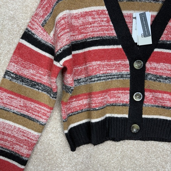 NWT BP Nordstrom Cardigan Sweater Size Medium Stripe Long Sleeve Crop - Picture 3 of 7
